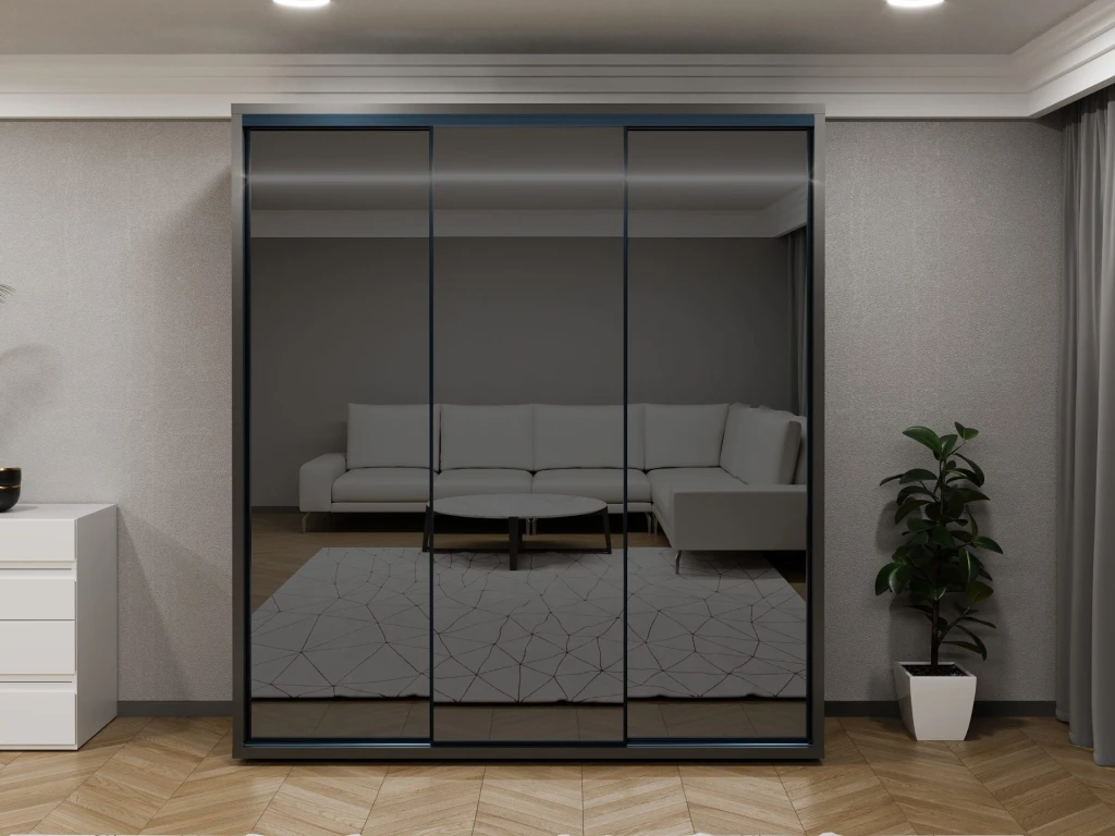 Dulap glisant bayro parma graphite 2000x2250x600 antracit 4