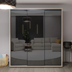 Dulap glisant bayro parma graphite 2000x2250x600 gri piatra