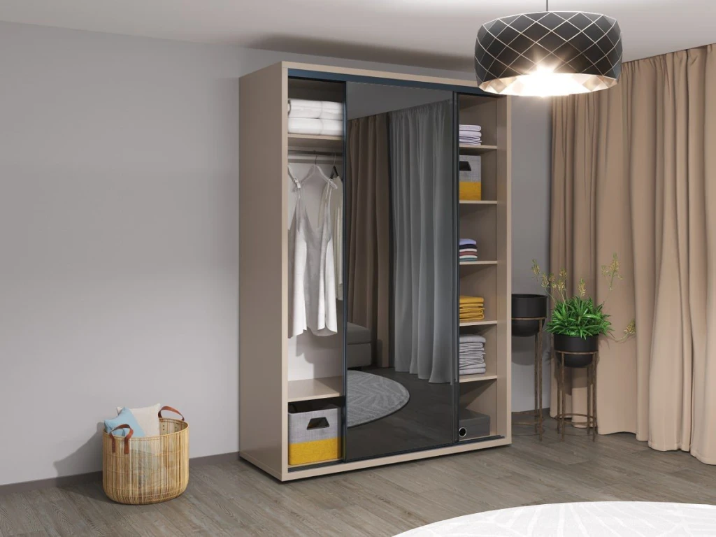 Dulap glisant bayro murano 1600x2300x600 gri piatra 2