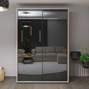 Dulap glisant bayro murano 1600x2300x600 gri piatra