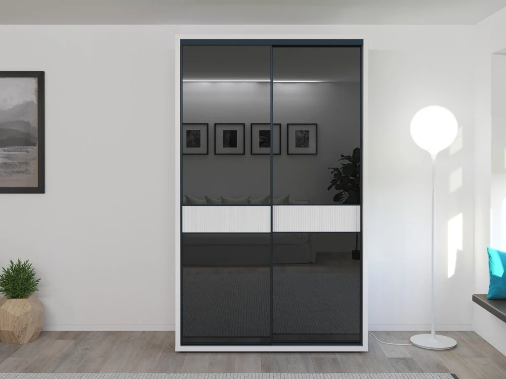 Dulap glisant bayro murano 1400x2300x600 alb 4