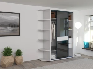 Dulap glisant bayro murano 1400x2300x600 alb Thumbnail 2