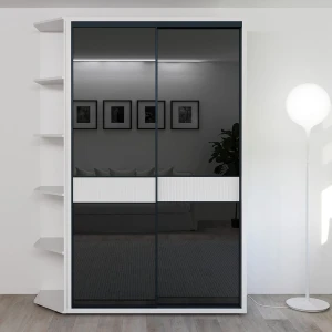Dulap glisant bayro murano 1400x2300x600 alb