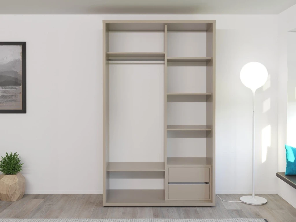 Dulap glisant bayro murano 1400x2300x600 gri piatra 3