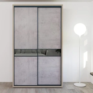 Dulap glisant bayro murano 1400x2300x600 gri piatra
