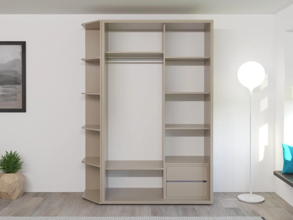 Dulap glisant bayro murano 1400x2300x600 gri piatra 4