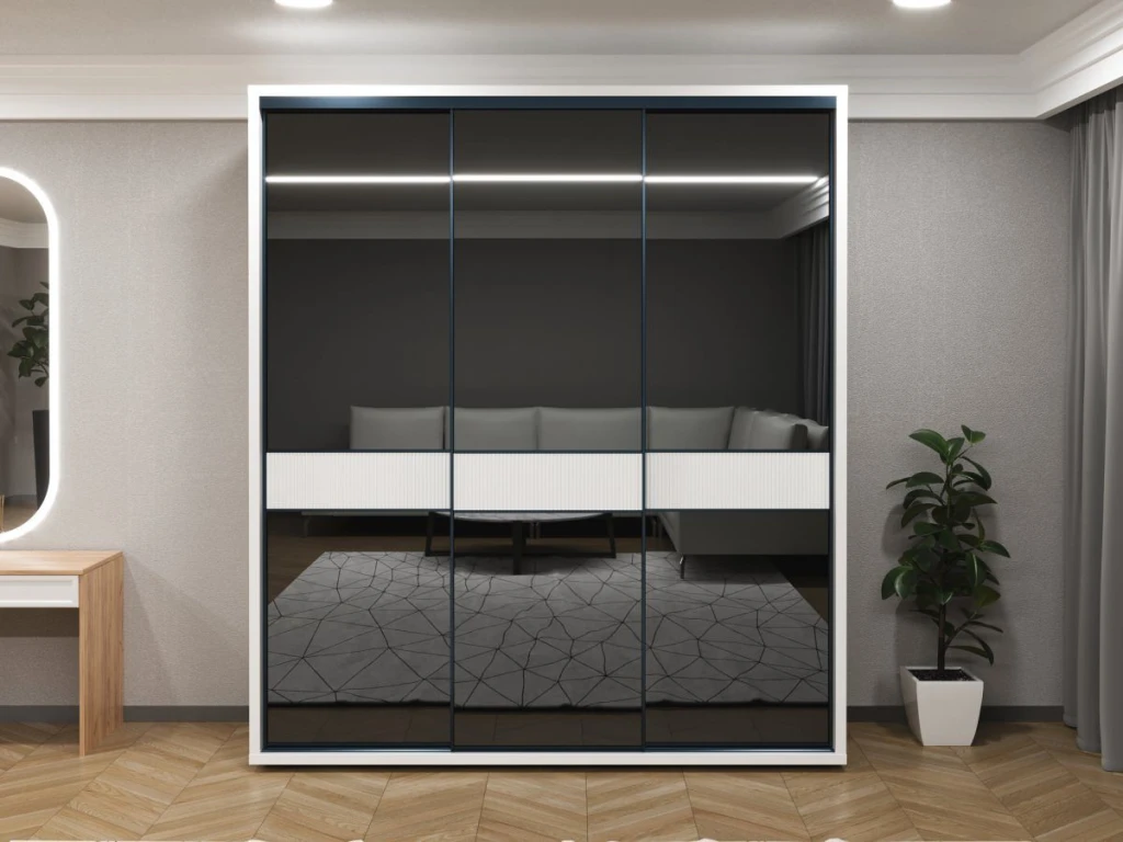Dulap glisant bayro murano 2000x2300x600 alb 4