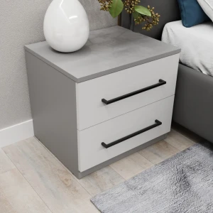 Noptiera bayro serenity 550x500x450 gri asfalt front gri