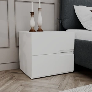 Прикроватная тумба bayro modena 550x500x450 мдф 18мм ручка sorrento белый мат Thumbnail 2