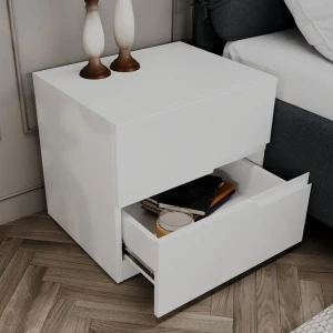 Noptiera bayro modena 550x500x450 mdf 18mm mâner sorrento alb mat Thumbnail 2