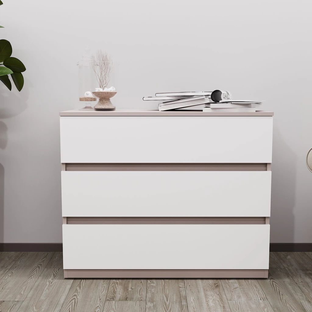 Comodă bayro harmony 1000x810x450 gri piatra front alb 2