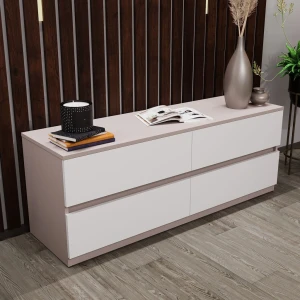 Комод bayro harmony 1500x560x450 серый камень фасад белый Thumbnail 2