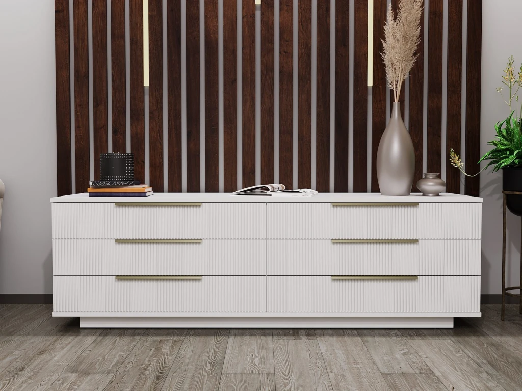Comodă bayro napoli 1800x560x500 positano alb mat 2