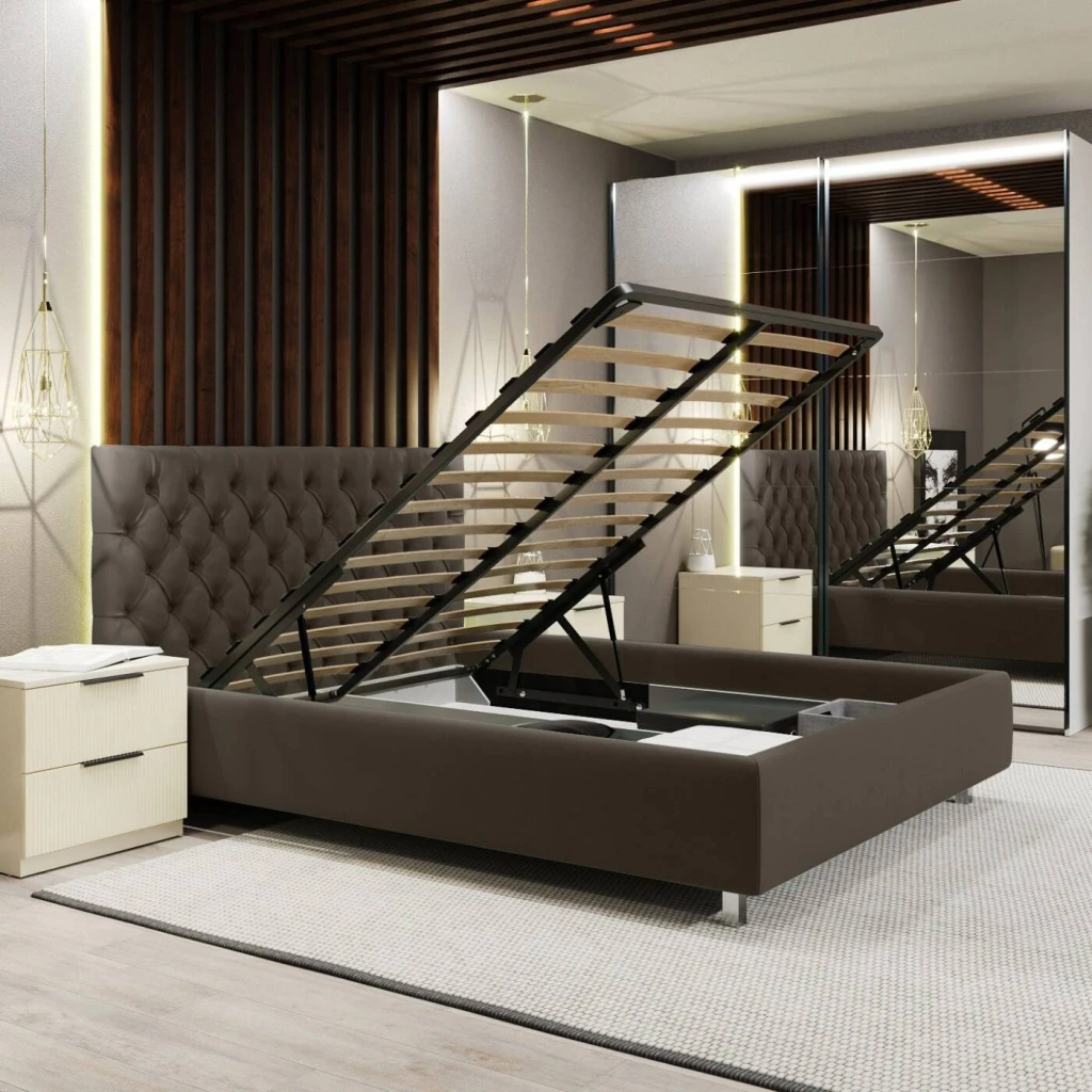 Pat bayro romanrose 1600x2000 cu mecanism de ridicare stofă categoria ii 3