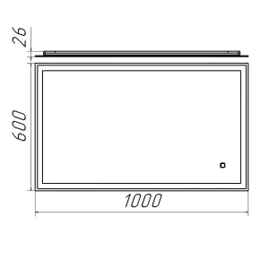 Oglindă pentru baie bayro delta pro ortogonală 1000x600 led touch Thumbnail 2