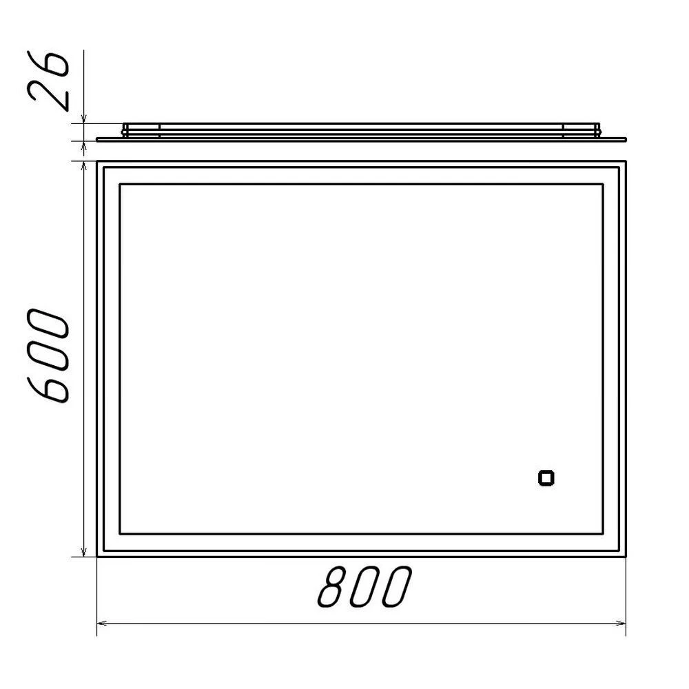 Зеркало для ванной bayro delta pro 800x600 led touch 2