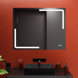 Oglindă pentru baie bayro edge ortogonală 1000x800 led touch cu dezaburire Thumbnail 2