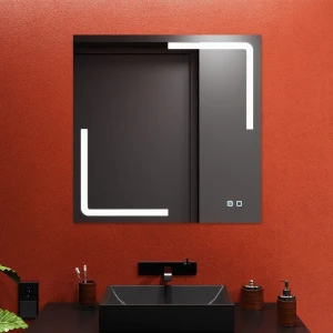 Oglindă pentru baie bayro edge ortogonală 800x800 led touch cu dezaburire Thumbnail 2