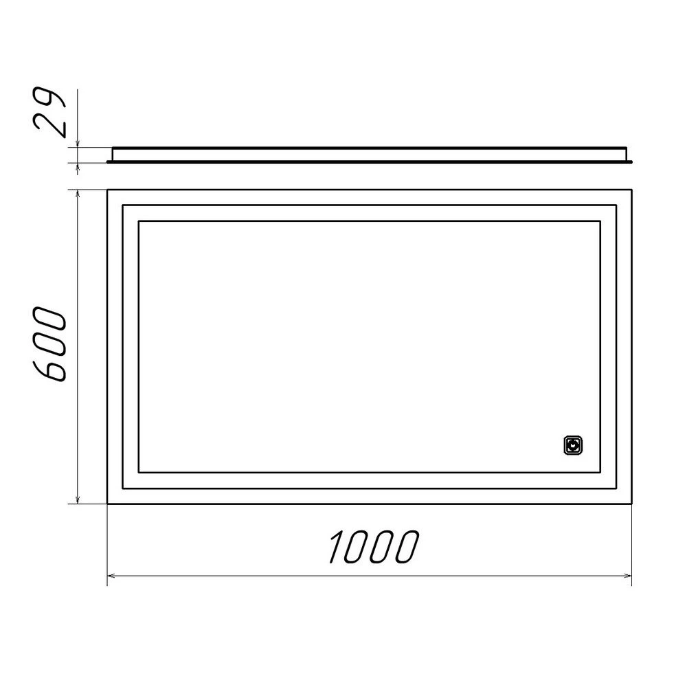 Oglindă pentru baie bayro elipso ortogonală 1000x600 led touch 4