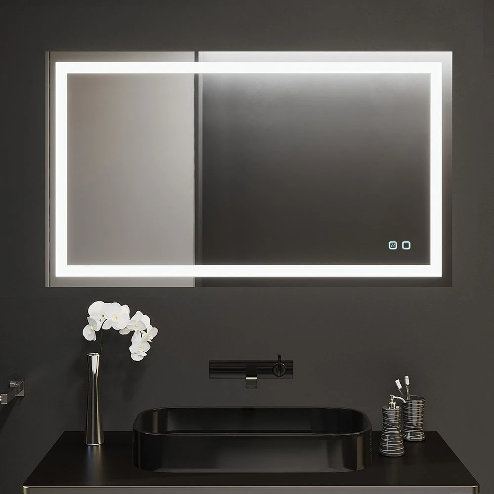 Oglindă pentru baie bayro elipso ortogonală 1200x800 led touch cu dezaburire 2