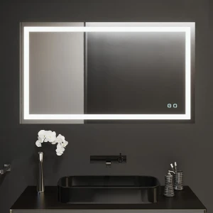 Oglindă pentru baie bayro elipso ortogonală 1200x800 led touch cu dezaburire