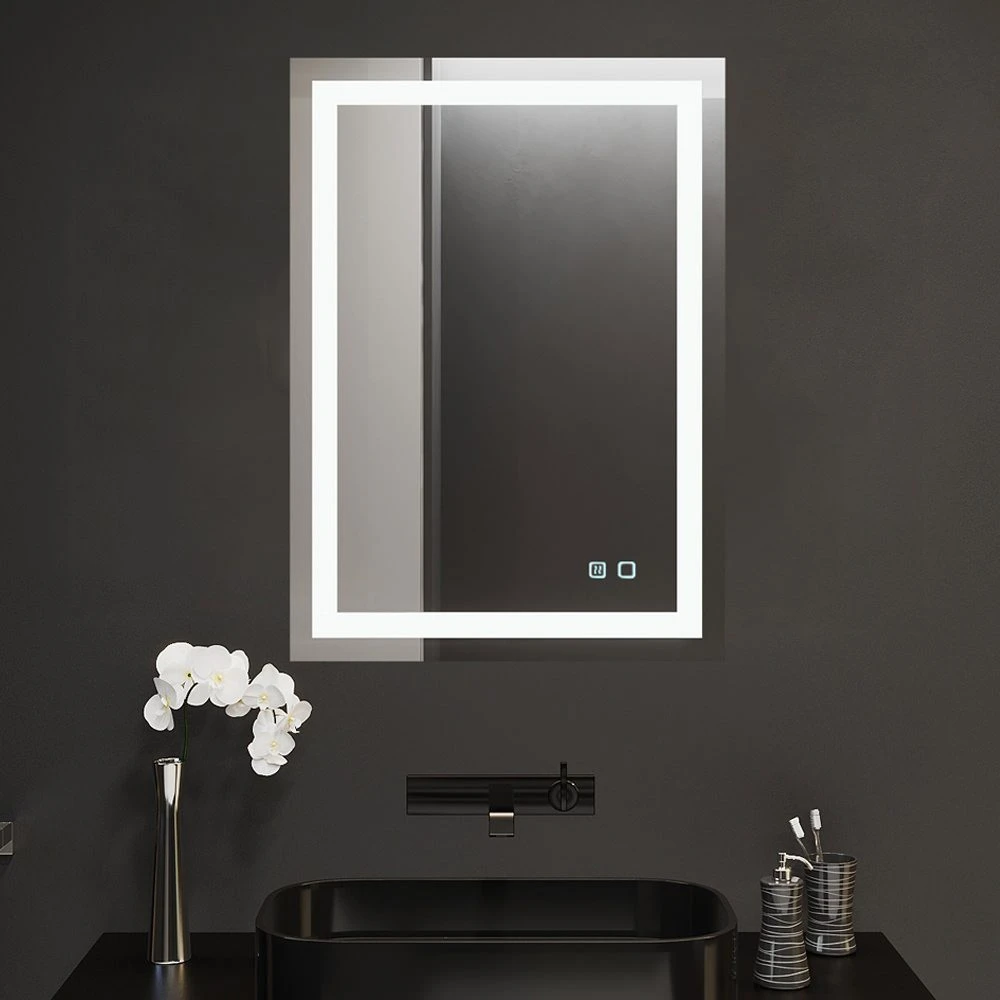 Oglindă pentru baie bayro elipso ortogonală 500x800 led touch cu dezaburire 2