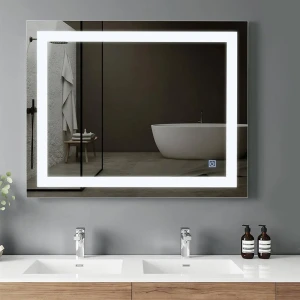Oglindă pentru baie bayro elipso dreptunghiulară 800x600 led touch