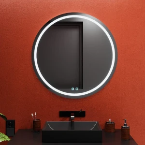 Зеркало для ванной bayro elipso круглое 700x700 led touch c подогревом