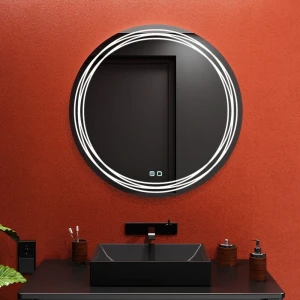 Зеркало для ванной bayro folk круглое 800x800 led touch c подогревом