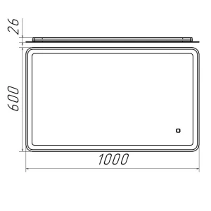 Зеркало для ванной bayro gama 1000x600 led touch Thumbnail 2