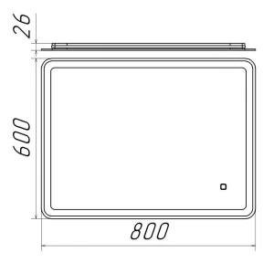 Зеркало для ванной bayro gama 800x600 led touch Thumbnail 2
