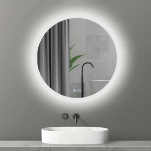 Зеркало для ванной bayro gama круглое 700x700 led touch c подогревом