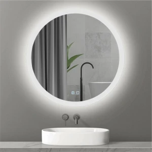 Зеркало для ванной bayro gama круглое 800x800 led touch c подогревом