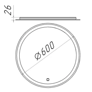 Oglindă pentru baie bayro gama rotundă 600x600 led touch Thumbnail 2