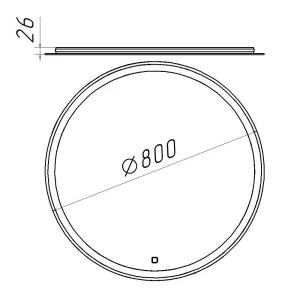 Oglindă pentru baie bayro gama rotundă 800x800 led touch Thumbnail 2