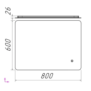 Oglindă pentru baie bayro moon ortogonală 800x600 led touch neutru Thumbnail 3