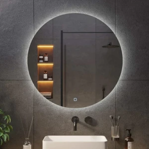 Oglindă pentru baie bayro moon rotundă 600x600 led touch neutru