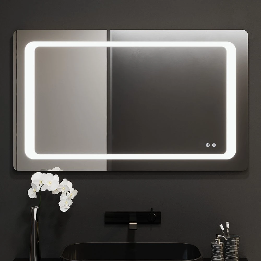 Oglindă pentru baie bayro omega ortogonală 1200x800 led touch cu dezaburire 2