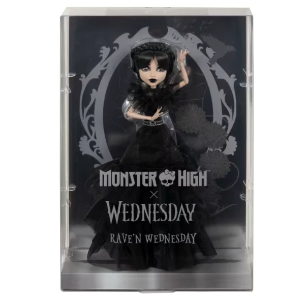 Игровой набор monster high "кукла wednesday в платье", с аксессуарами 3
