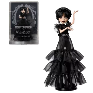 Игровой набор Monster High "Кукла Wednesday в платье", с аксессуарами