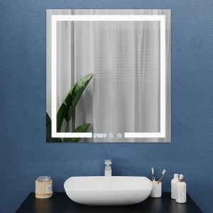 Зеркало для ванной bayro otto 700x800 led touch c подогревом, часами и термометром