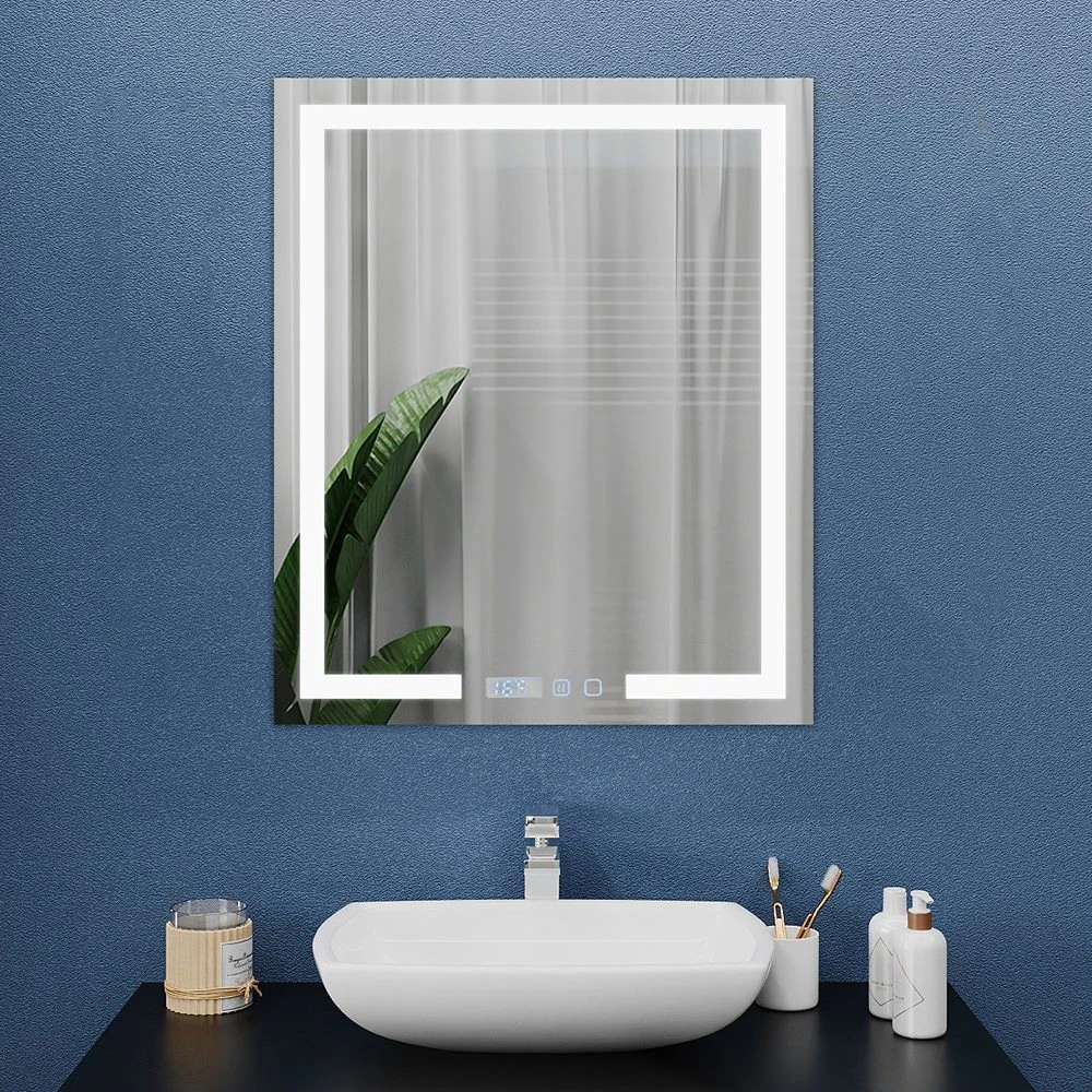 Oglindă pentru baie bayro otto ortogonală 600x800 led touch cu dezaburire, ceas și termometru 2