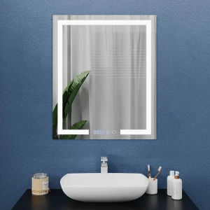 Зеркало для ванной bayro otto 600x800 led touch c подогревом, часами и термометром
