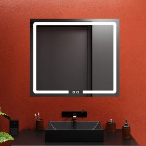 Зеркало для ванной bayro prisma 900x800 led touch c подогревом