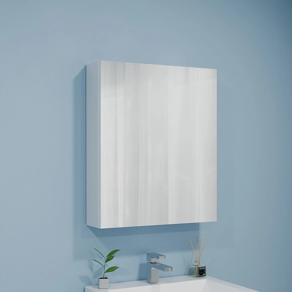 Шкаф-зеркало для ванной bayro optima 500x700 универсальный белый 2