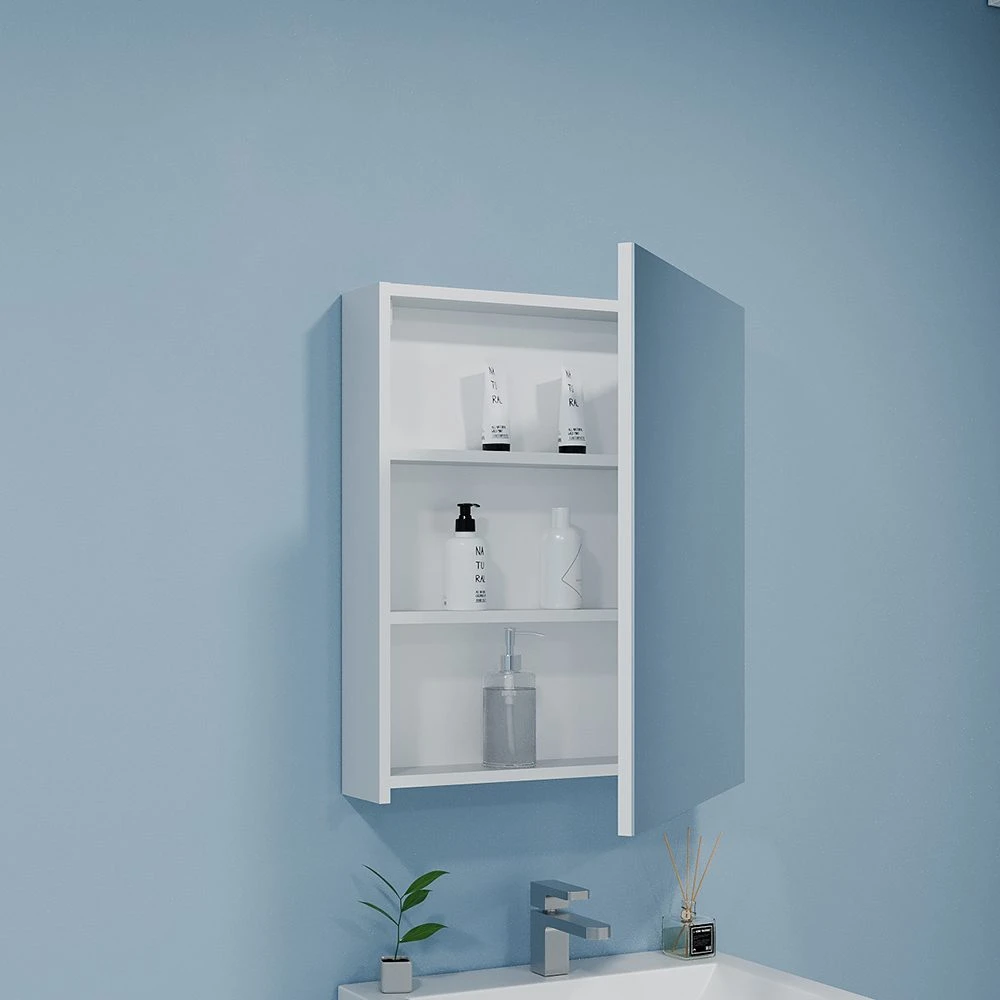 Шкаф-зеркало для ванной bayro optima 600x700 универсальный белый 3