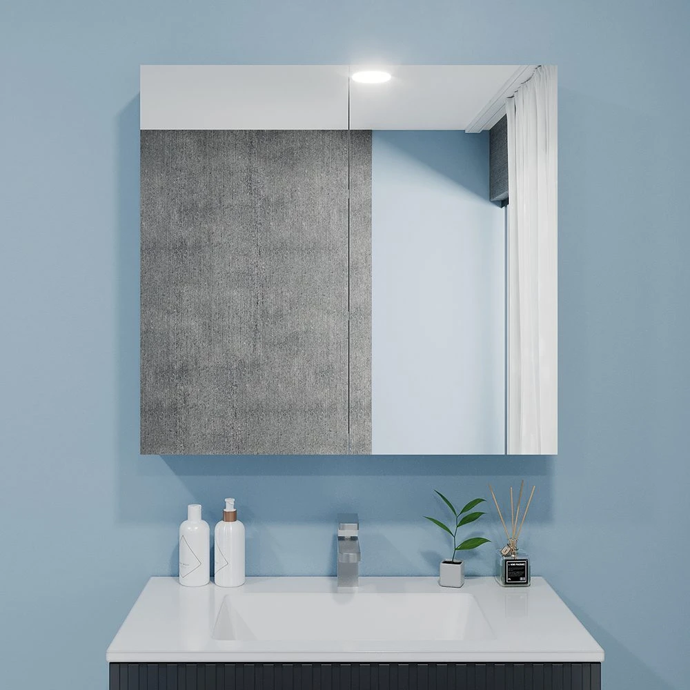 Dulap-oglindă pentru baie bayro optima 700x700 alb 2