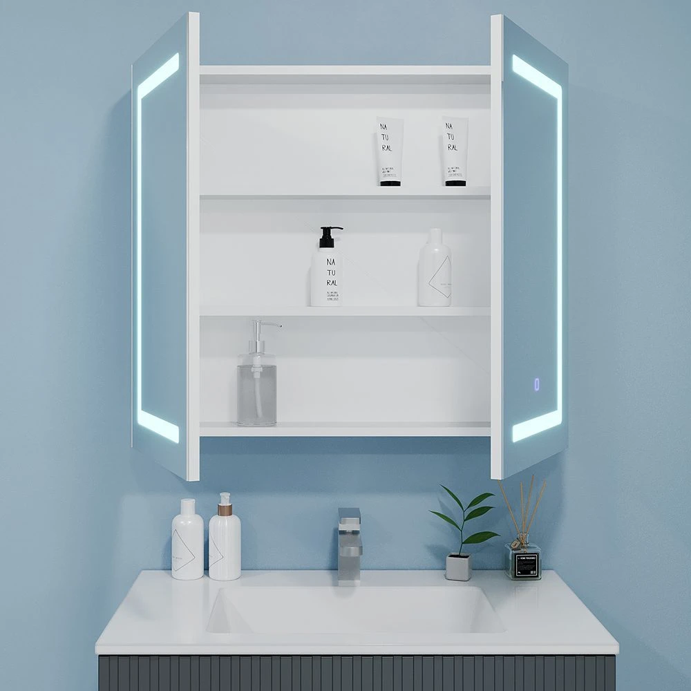 Dulap-oglindă pentru baie bayro optima led touch 1000x700 alb 2