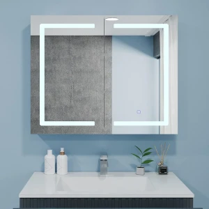 Dulap-oglindă pentru baie bayro optima led touch 1000x700 alb