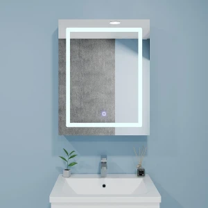 Dulap-oglindă pentru baie bayro optima led touch 500x700 drept alb